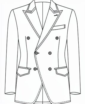 Double breasted 6-knoops, 1 knoop sluit